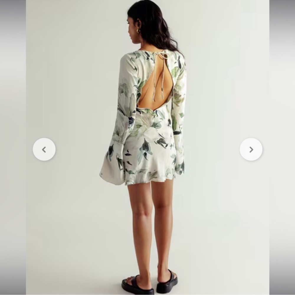 Free people Summer Away Maya satin Floral Open-Back Dress - Picture 2 of 3